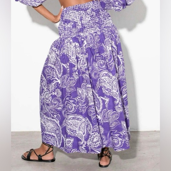 NWT MARA HOFFMAN NICOLE SKIRT - PURPLE MULTI - Picture 2 of 12